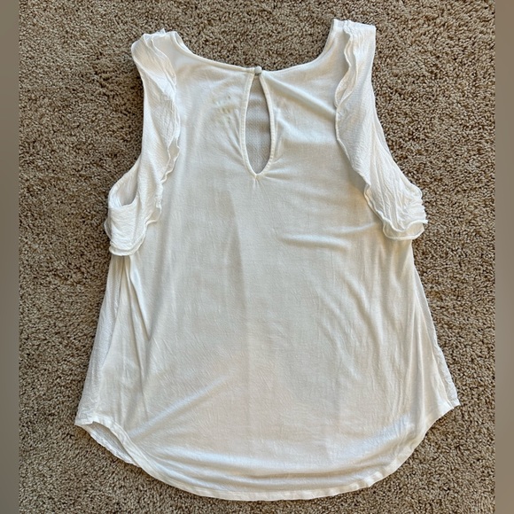 White Ruffled Tank - Picture 2 of 2